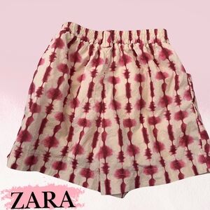 Zara Tie-Dye Pink and Cream Shorts
